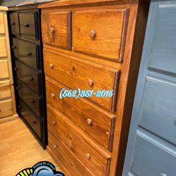 Tall Jumbo 6 Drawer Solid Wood Dresser