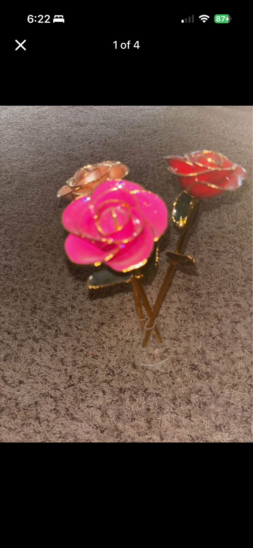 Steven Singer 24 Karat Gold Dipped Roses