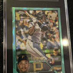 Topps 2023 Topps Chrome Cal Mitchell Rookie RC #108 Aqua Lava Refractor /199 SGC