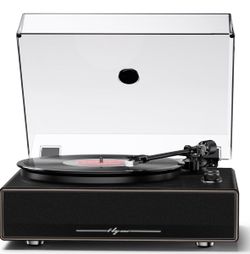 1 BY ONE High Fidelity All-in-One Record Player, Vinyl Turntable Built-in Speakers, Magnetic AT-3600L Cartridge, RCA Output, Belt Drive, Bluetooth Inp