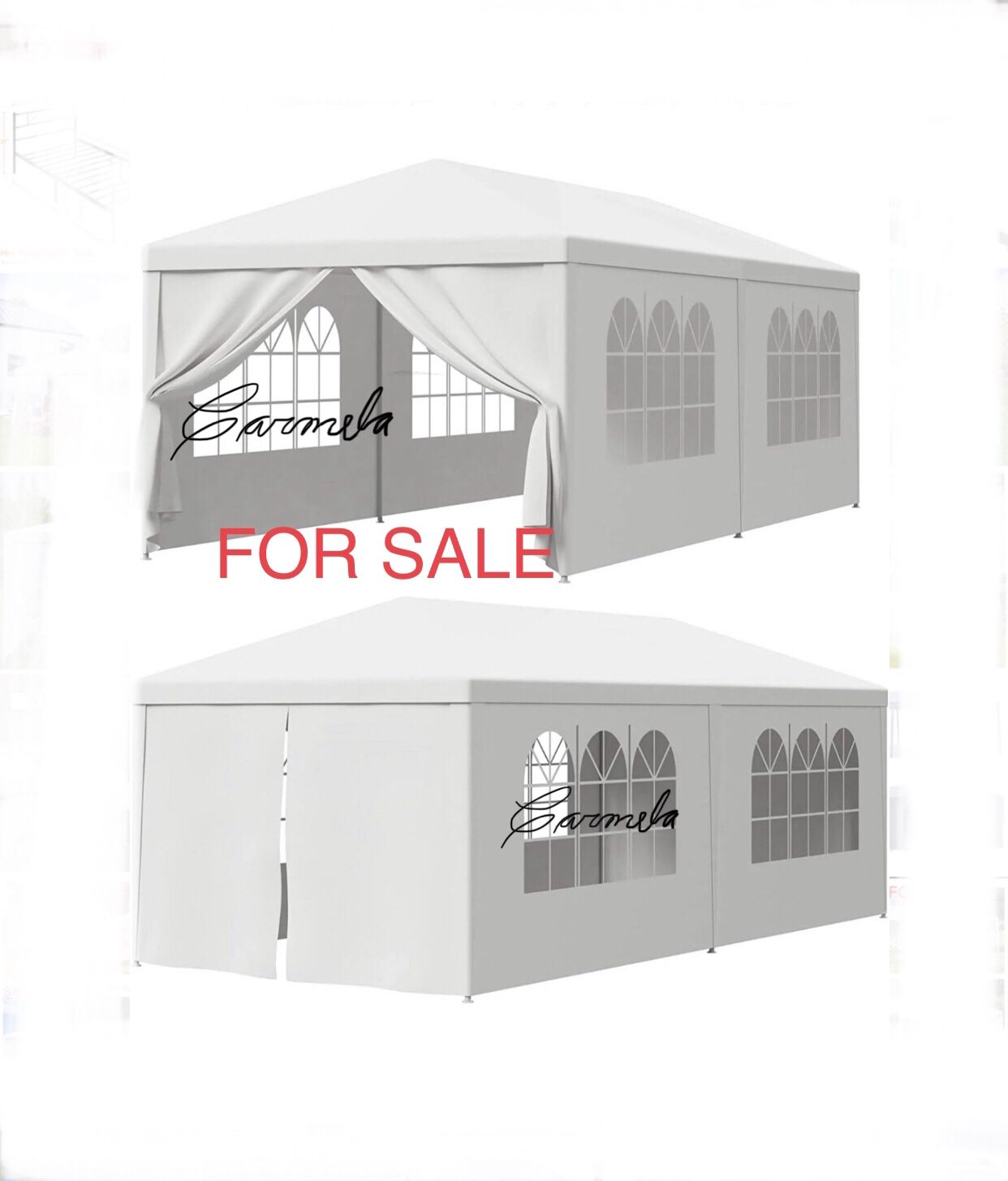Canopy 10x20ft Canopy Tent with 6 Sidewalls Protable Tent for Parties Beach Camping Party (10x20,White)