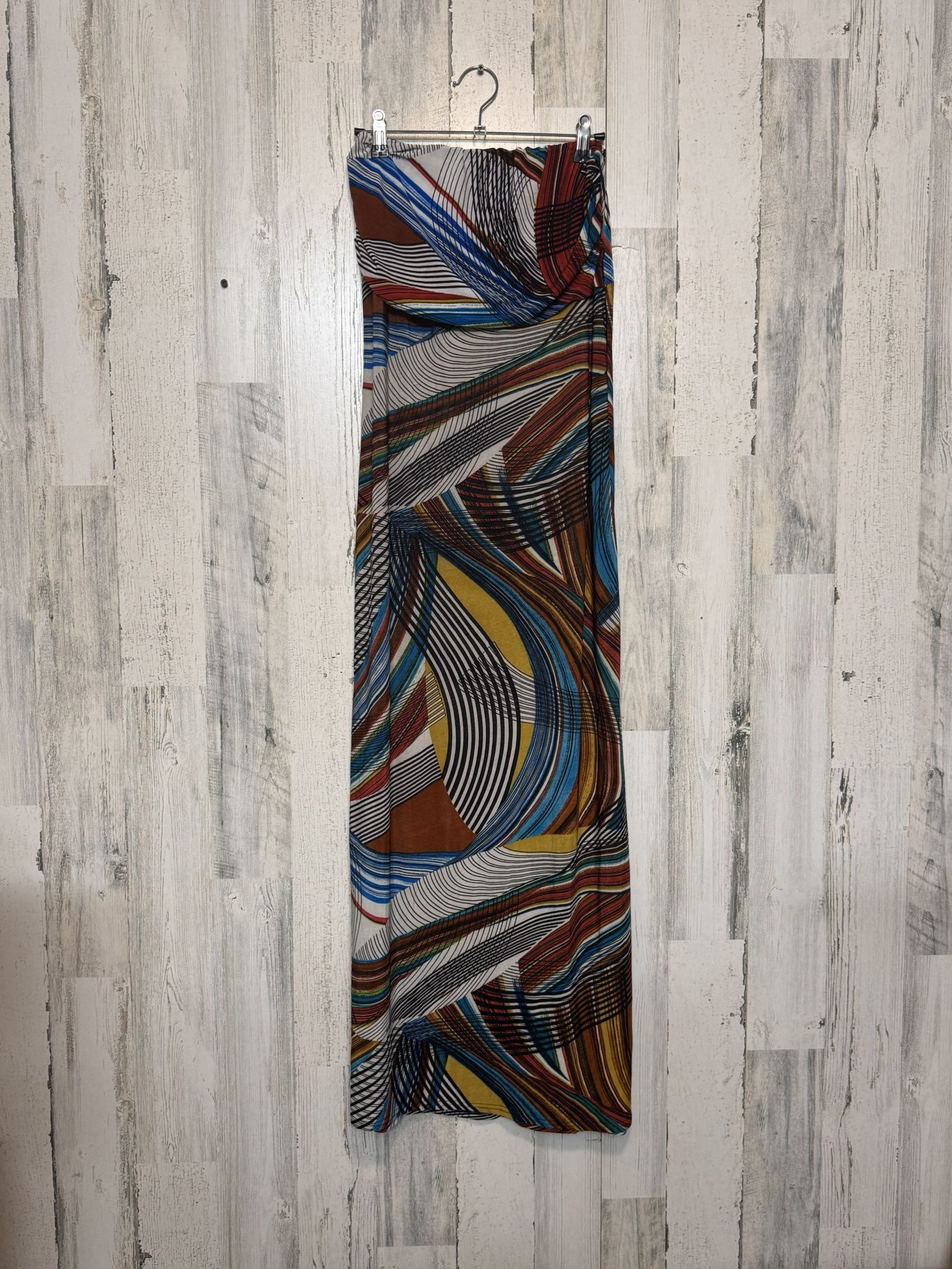 Julia Colorful Abstract Strapless Maxi Dress  Size M