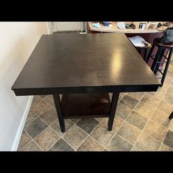 Black Counter Height Dining Table With 4 Chairs