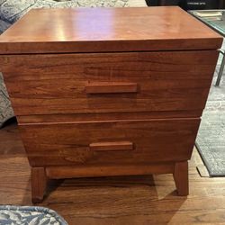 Wooden Two Drawer Nightstand