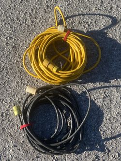  2 Heavy Duty Electrical Extension Cords 45 ft 600 Volt & 60 ft 300 Volt 