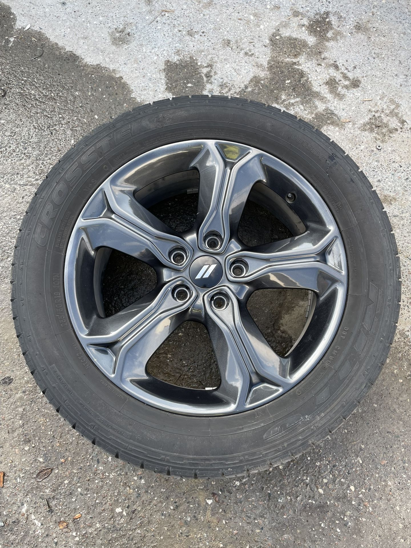 Wheel 19x7 5 Spoke Aluminum Painted Hyper Black Fits 14-18 JOURNEY (contact info removed)5