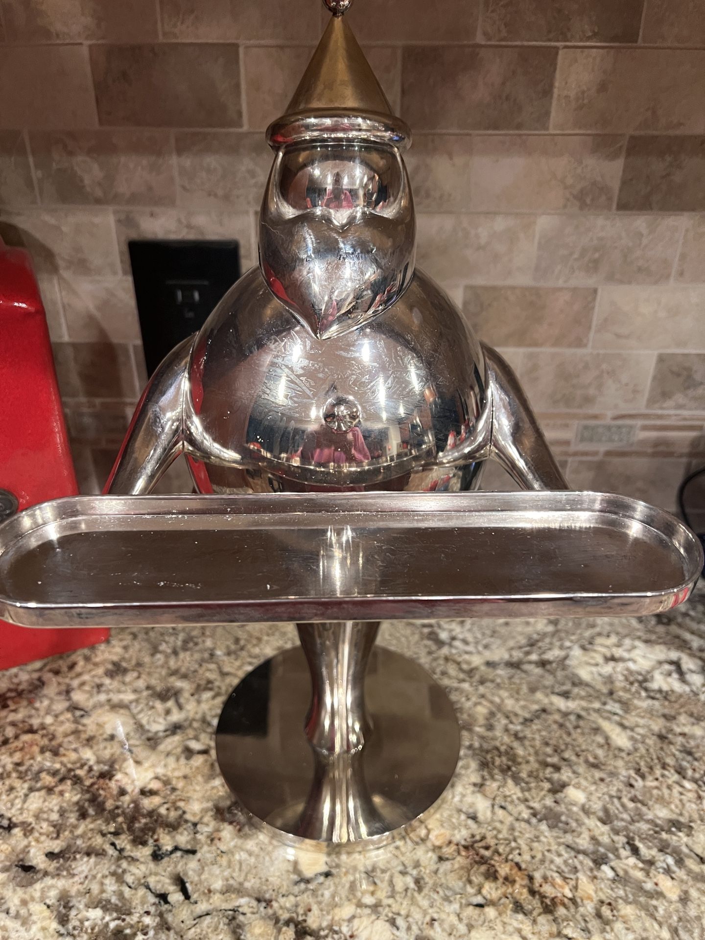 Large Pottery Barn Silver Santa