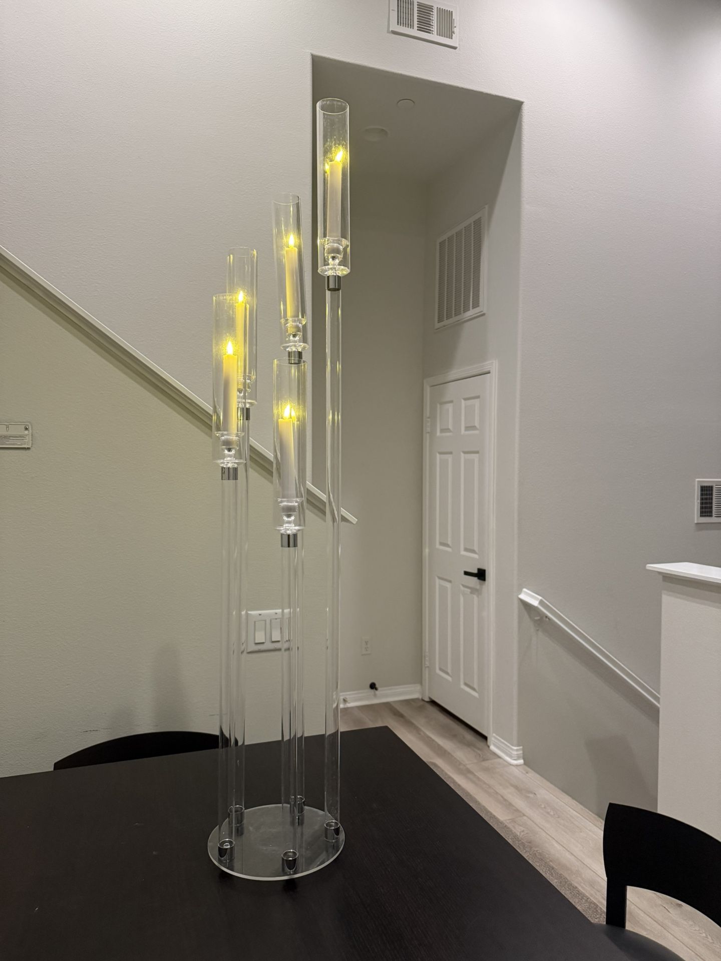 9pc 5 Arm Acrylic Candelabra - Candle Holder - Wedding Decor