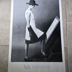 John French Victoria & Albert Museum Poster Vintage Fashion Model Black White 36x24"