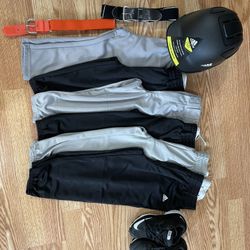 Baseball XS And S Pants, Shoes 13C, Belts And Helmet