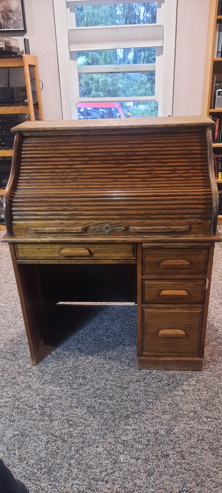 Oak Roll Top Desk