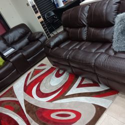 *Ad Special*---Madrid Brown Leather Reclining 3 Piece Living Room Sets---Delivery And Easy Financing Available 