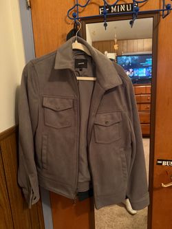 Express Gray Zip-Up Jacket