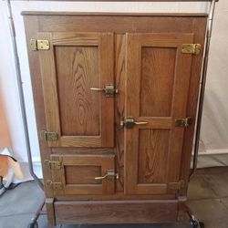 Antique oak ice box