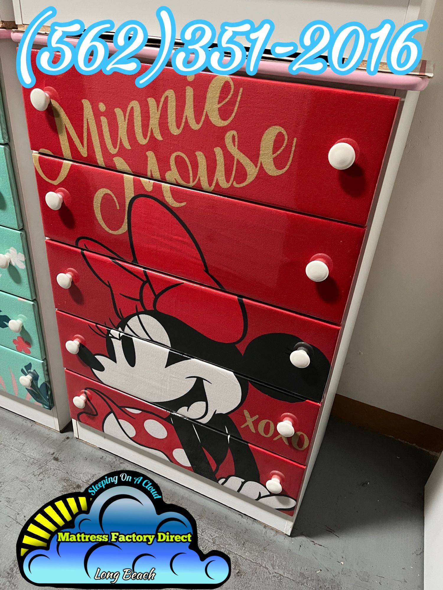 Minnie Mouse Five Drawer Dresser Ropero Chest New Mueble 