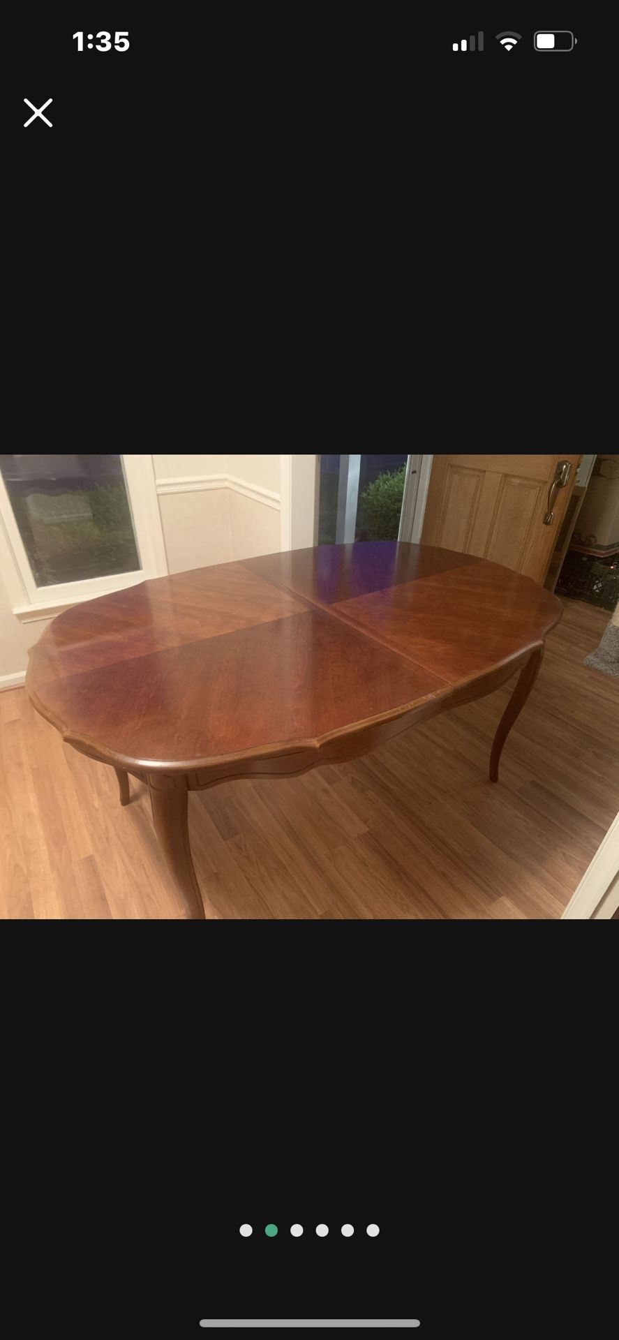 Vintage table with five chairs
