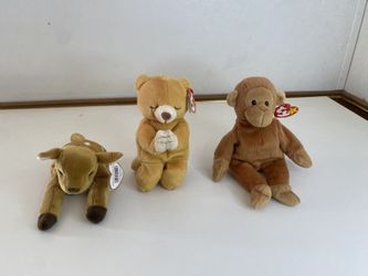 Set of 3 Ty Original Beanie Babies – Whisper, Hope & Bongo – Pre-Owned