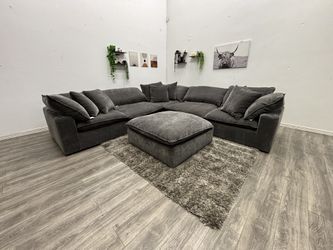 Gray Sectional Cloud Couch - Free Delivery 