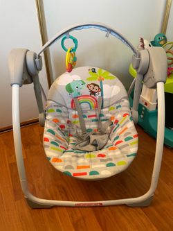 Bright Starts Playful Paradise Portable Compact Baby Swing