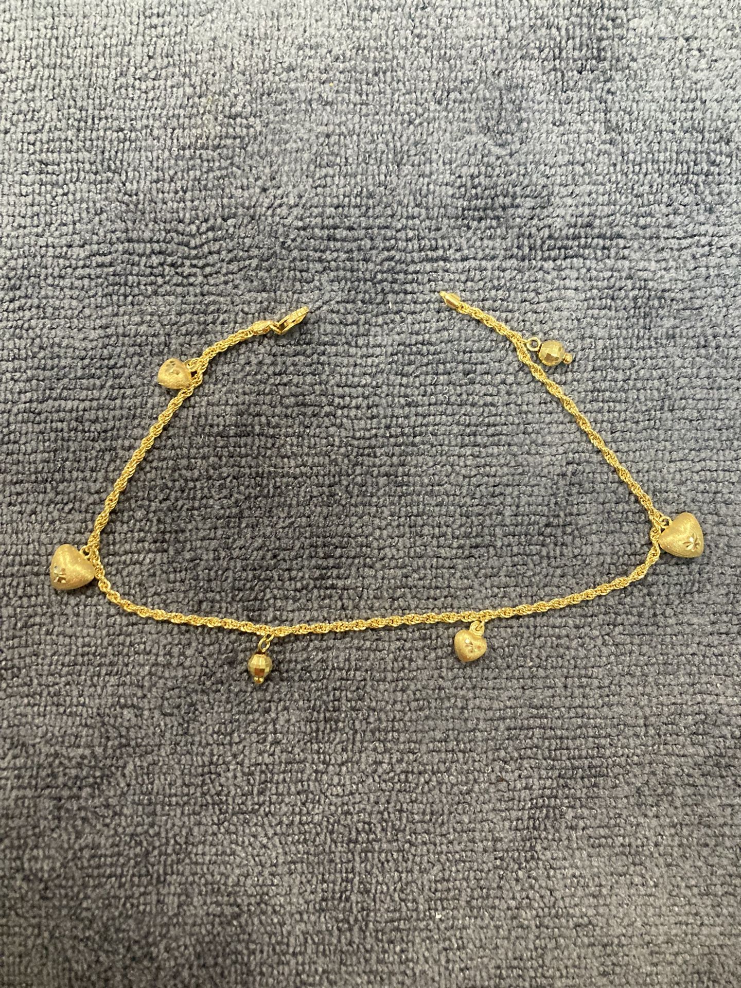 Gold Heart Rope Bracelet