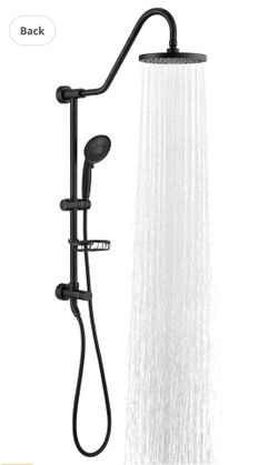 HOMELODY Shower System with 8" Rain Shower Head, 5-Function Shower Head with Handheld, Adjustable Slide Bar, 59" Stainless Steel Hose, Oil Rubbed Bron