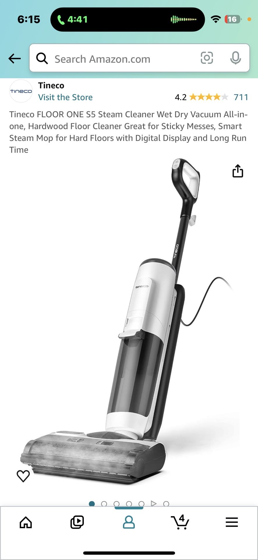 Tineco FLOOR ONE S5 Steam Cleaner Wet Dry Vacuum All-in-one