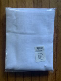 New 2 Panels RYB HOME 52" x 84" white faux linen blend curtains