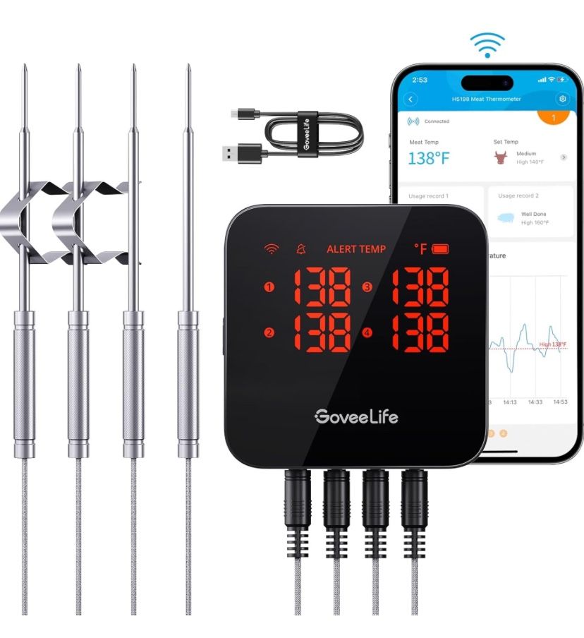 GoveeLife WiFi Meat Thermometer Digital H5198