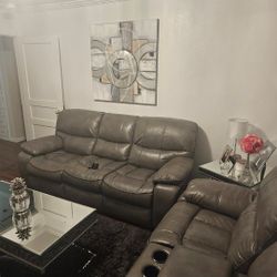 RECLINING SOFA AND LOVE SEAT