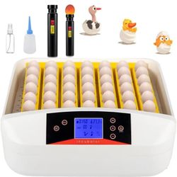 55 Egg Incubator with Humidity Display, Egg Candler, Automatic Egg Turner, for Hatching Chickens