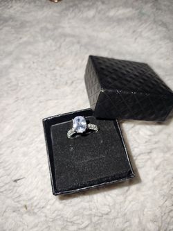 925 Sterling Silver Plated Ring With Cerconia Stone Size 7