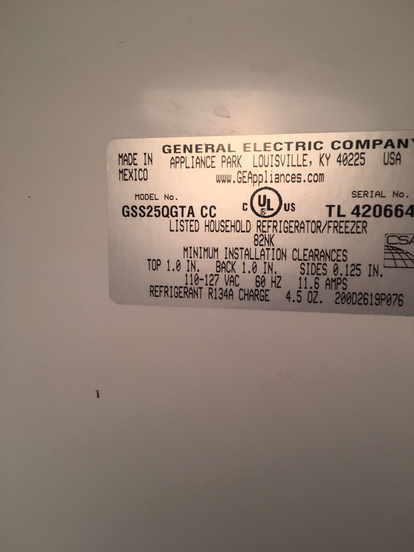 General Electric, refrigerator, Model: GSS25QGTA CC. Double door for Sale  in Whittier, CA - OfferUp