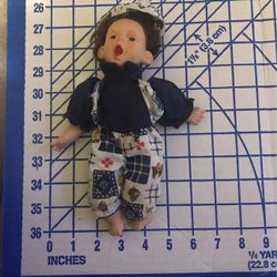 Vintage Gi-GO Bean Bag Kids Expression  Face Boy 8" Baby Doll Palm Pal