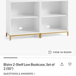 Pottery Barn Blaire 2-shelf Low Bookcase - Set Of 2
