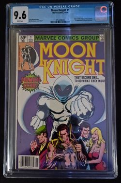 Moon Knight #1 comic book newsstand edition, CGC 9.6 W pages