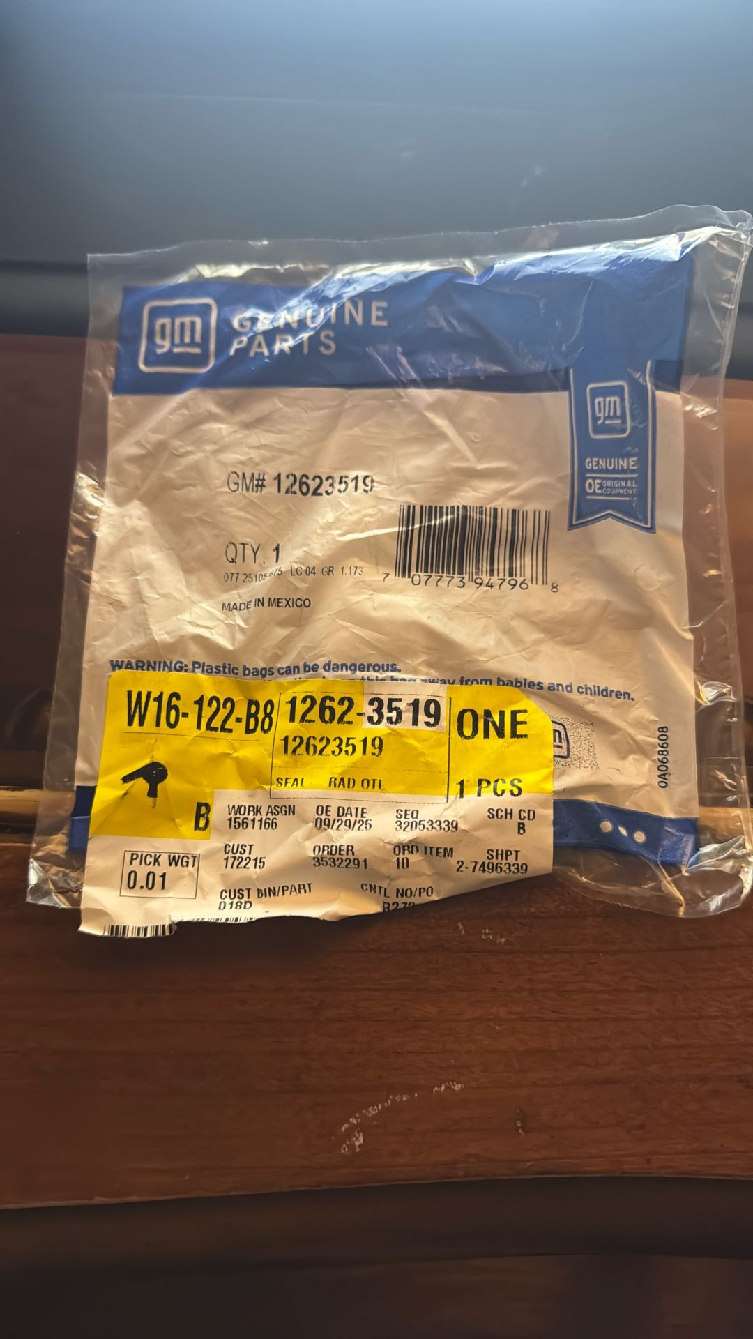 GM oem o ring for thermostat