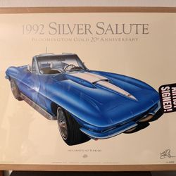 1992 Silver Salute Bloomington Gold 20th Anniv. Poster 1967 Corvette Print