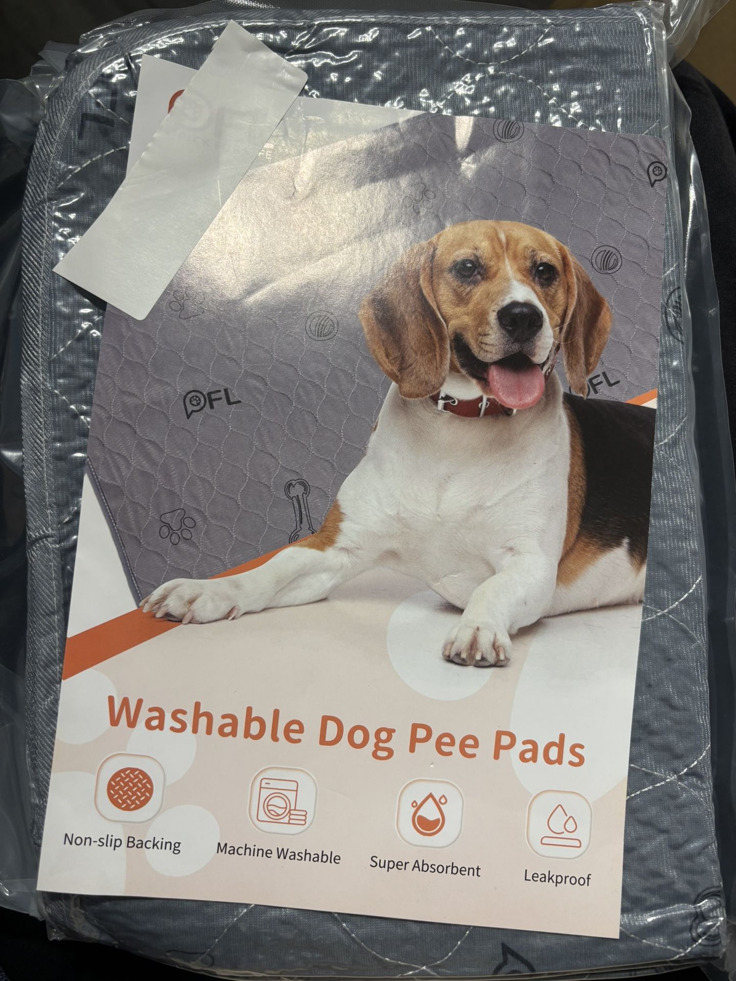 Washable Pee Pads for Dogs, 2Pack Puppy Pads Washable,Absorbent Reusable Whelping Pads Non-Slip Dog Mats with Bone Print for Floor Protector, Couch Co