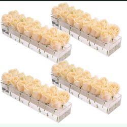 12 clear acrylic rectangular centerpieces 