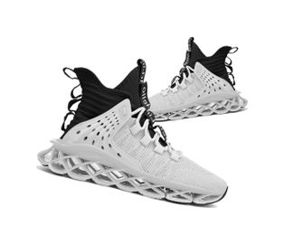 Hello MrLin Men's Running Shoes Non Slip Athletic Tennis Walking Blade Type Sneakers Hip Hop(Gray)size 9.5 to 10(Firm price)