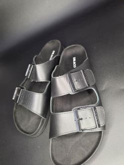 Draco Black Double Strap Sandals