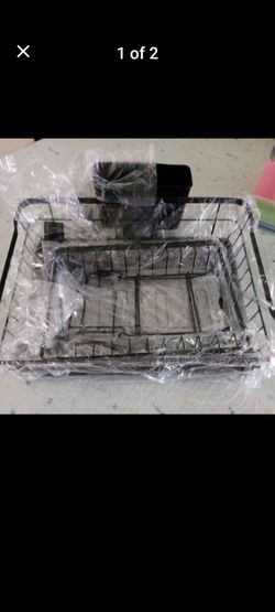 Two Tiered Black Wire Dish Drying Rack