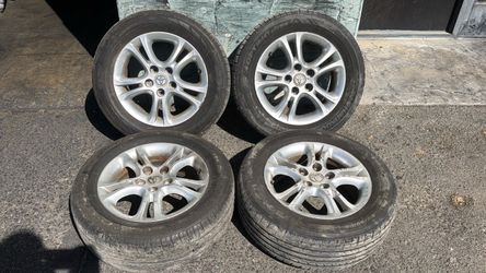 Toyota Solara 16 Inch aluminum wheels with old tires, Fits Camry Avalon Lexus And More