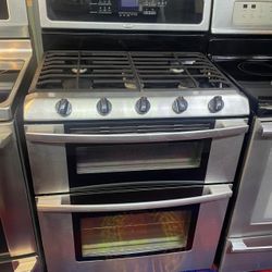 Whitlpool Double Oven Gas Range Stainless Steel 