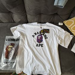 BAPE PURPLE CAMO SHIRT SIZE L