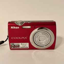Nikon Coolpix S230 Red 10MP Digital Camera – 3x Zoom
