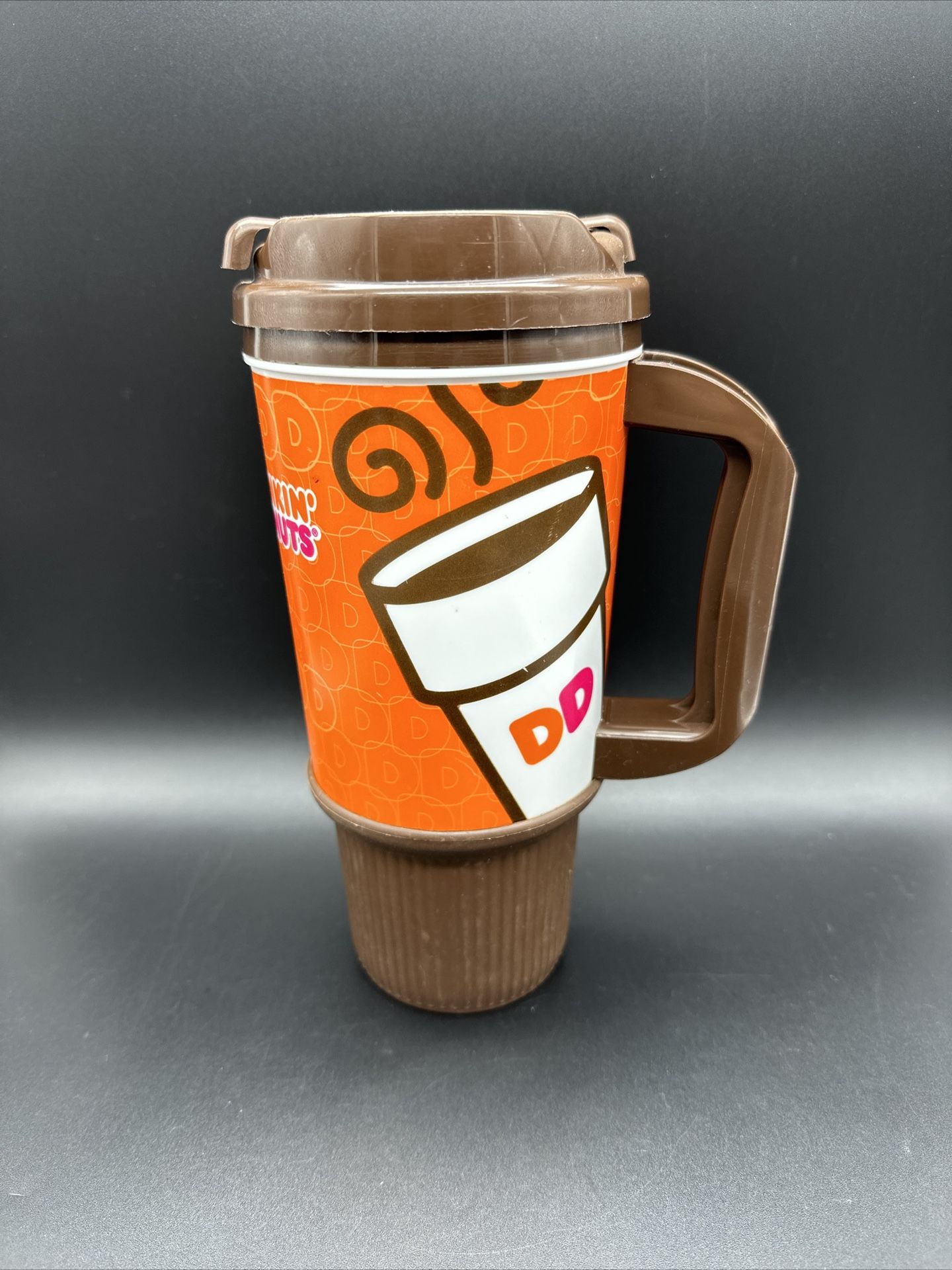 Dunkin Donuts WHIRLEY Drink Works Coffee Travel Mug W/Lid Double D 24 Oz