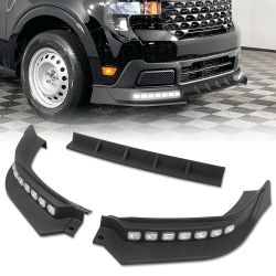 For 2025-2027 Ford Maverick Black Front Bumper Lip LED Sequential Running Lights -(2-PU-120-LED