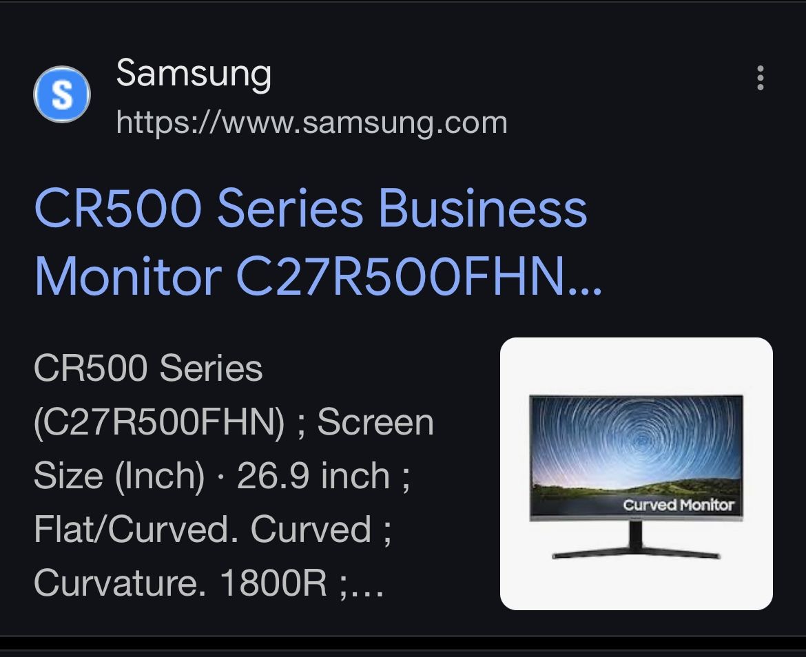 Samsung HDMI 27 Inch Curved Computer Monitor