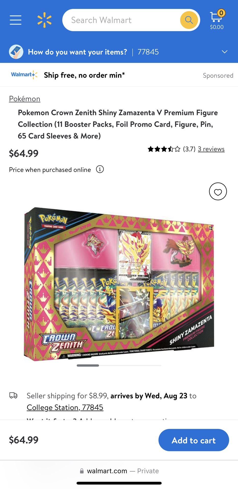 Pokemon TCG Crown Zenith Shiny Zamazenta V Premium Figure Collection Box  Set for Sale in Vancouver, WA - OfferUp